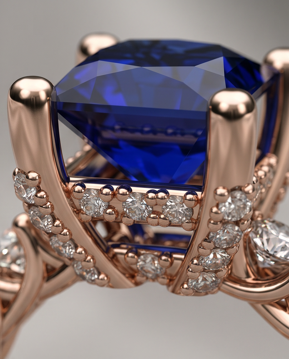 Δαχτυλίδι 14k Χρυσό με Ζαφείρι & Μπριγιάν (επιλογές)   Ζ0010