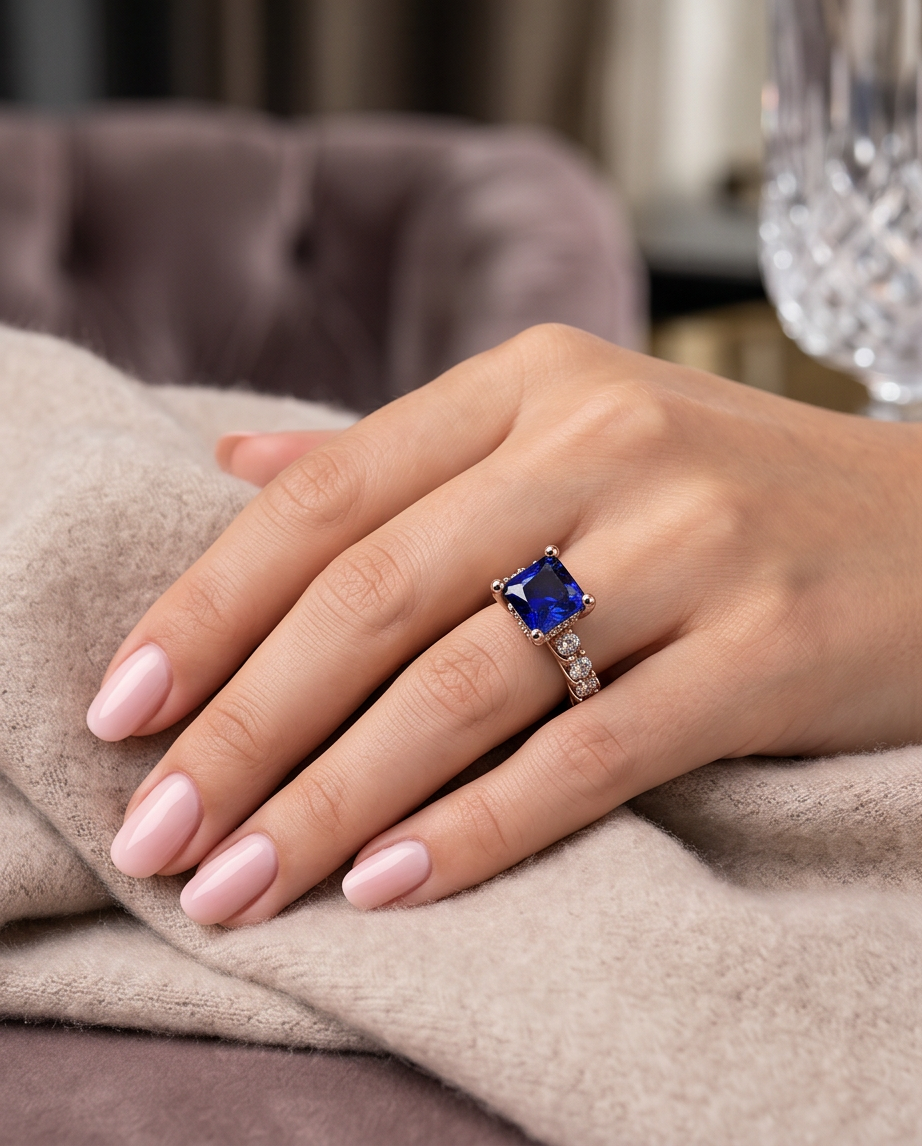 Δαχτυλίδι 14k Χρυσό με Ζαφείρι & Μπριγιάν (επιλογές)   Ζ0010