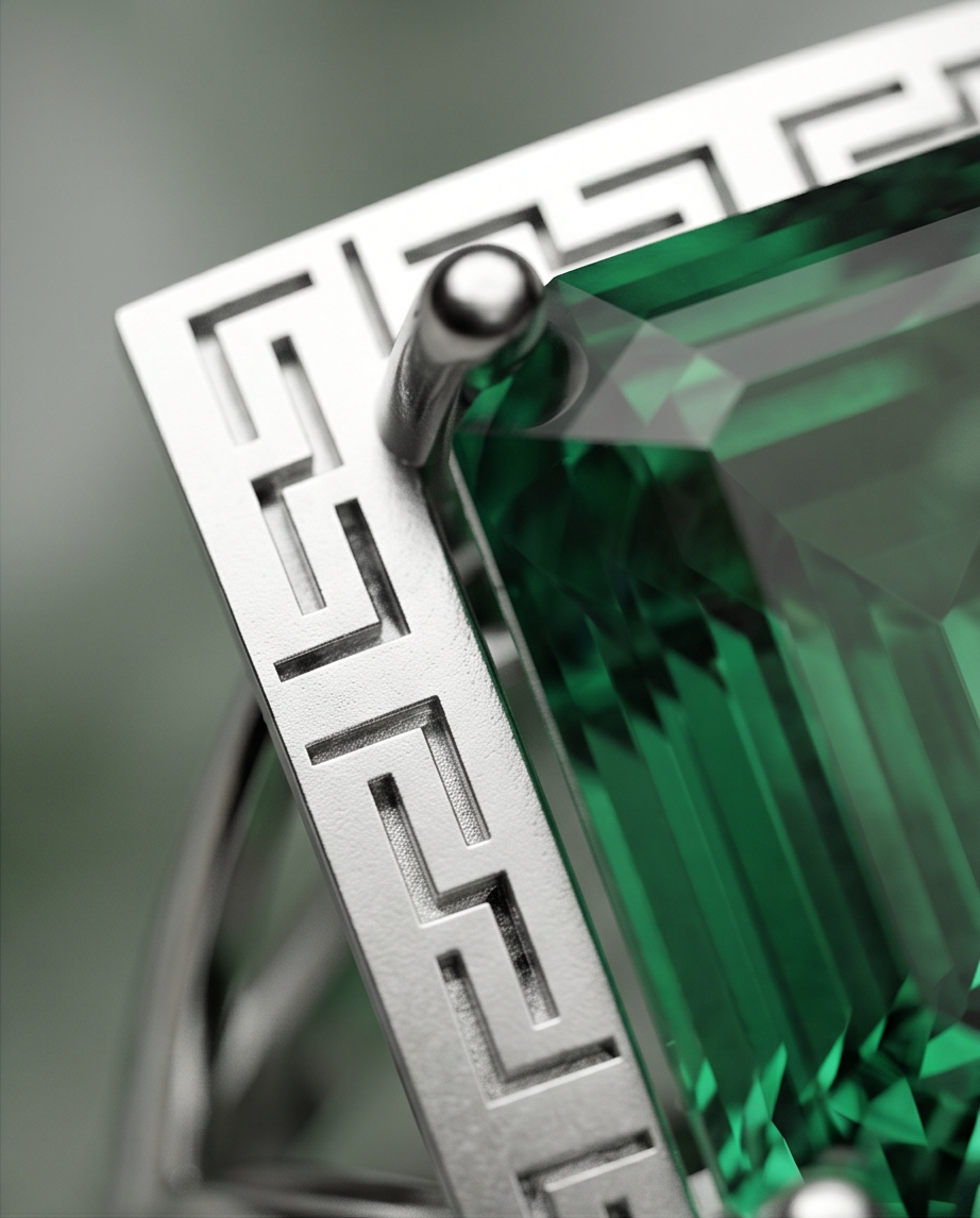 Δαχτυλίδι 14k Χρυσό Μαίανδρος Emerald M324 (Επιλογές) - Image 8
