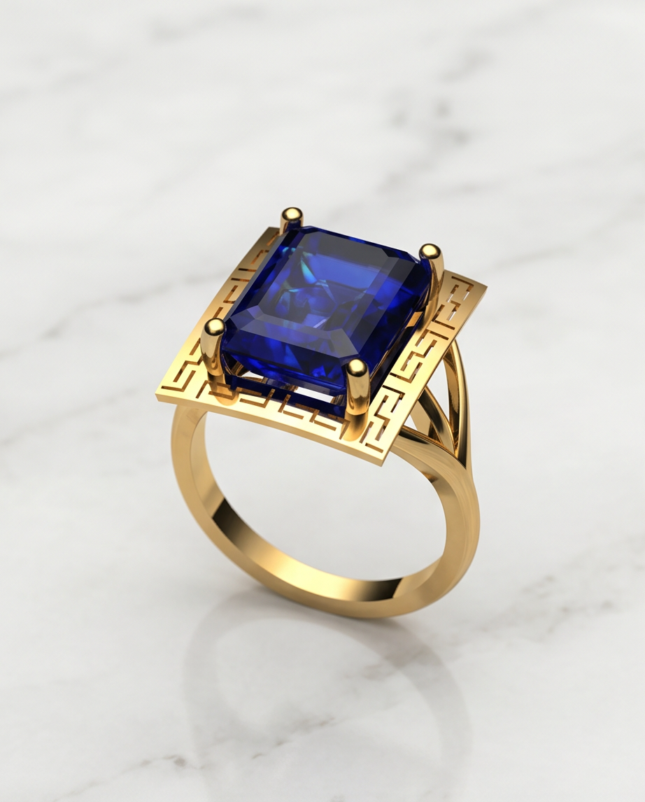 Δαχτυλίδι 14k Χρυσό Μαίανδρος Emerald M324 (Επιλογές) - Image 16