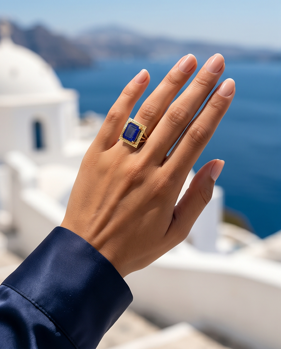 Δαχτυλίδι 14k Χρυσό Μαίανδρος Emerald M324 (Επιλογές) - Image 11