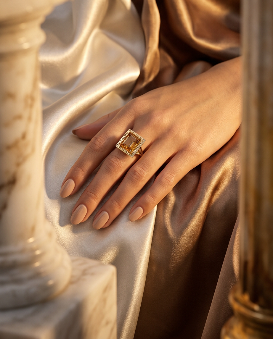 Δαχτυλίδι 14k Χρυσό Μαίανδρος Emerald M324 (Επιλογές) - Image 3