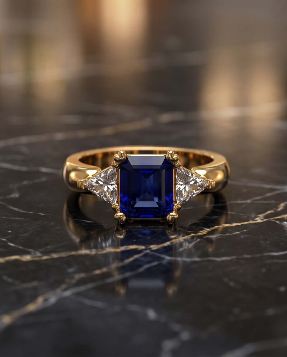Δαχτυλίδι 14k χρυσό με Ζαφείρι  (επιλογές) Ζ00100